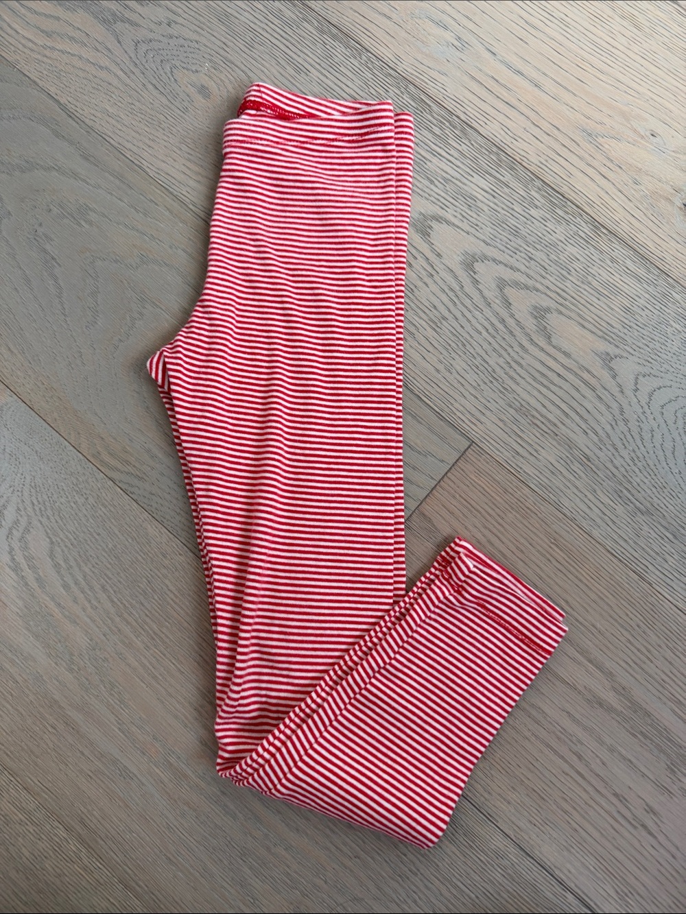 Tea Collection Red & White Striped Kids Leggings Size 8